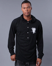 Buy Crooks Castles Castle Medusa Henley Hood Pullover